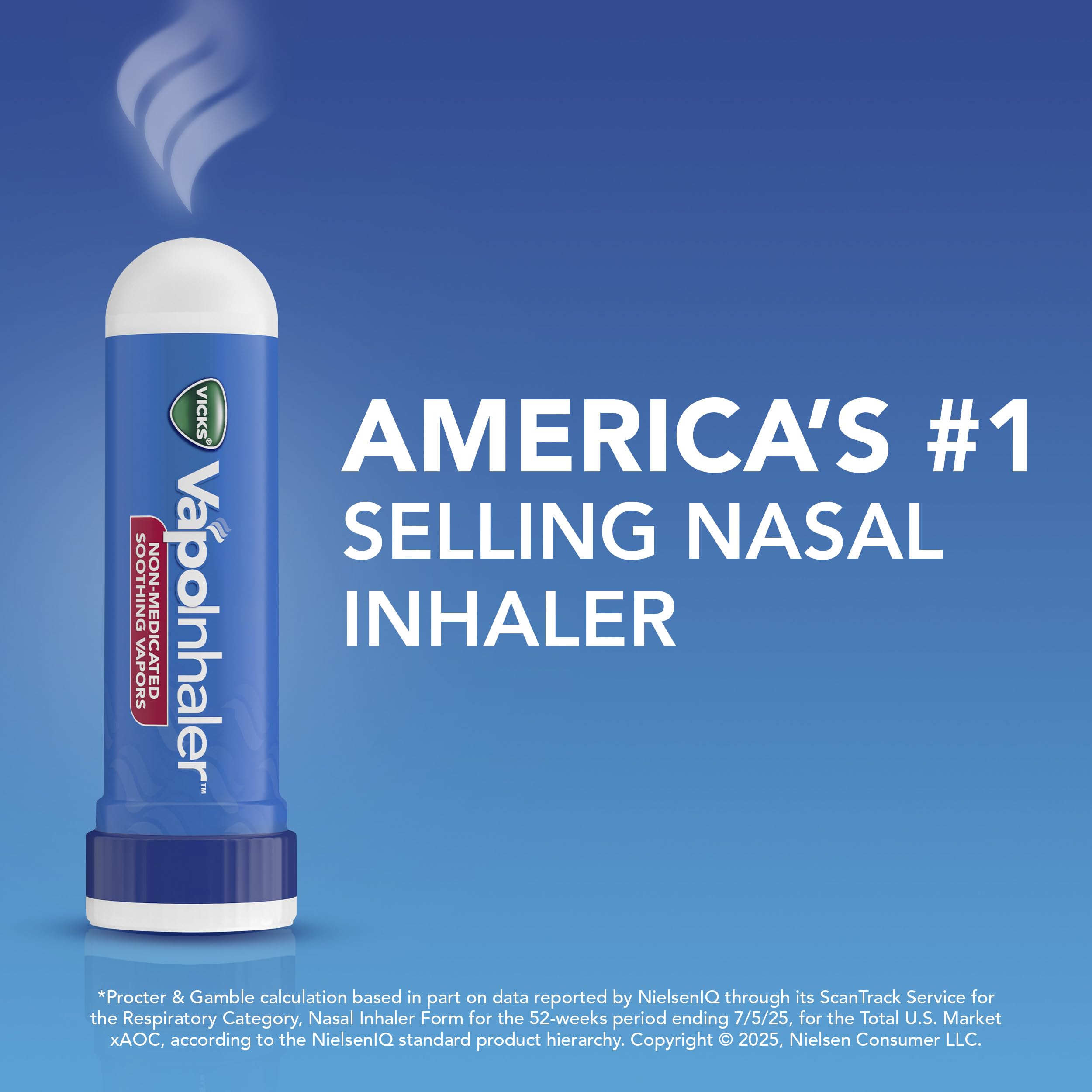 Vicks VapoInhaler easy-to-use inhalation for on-demand relief.