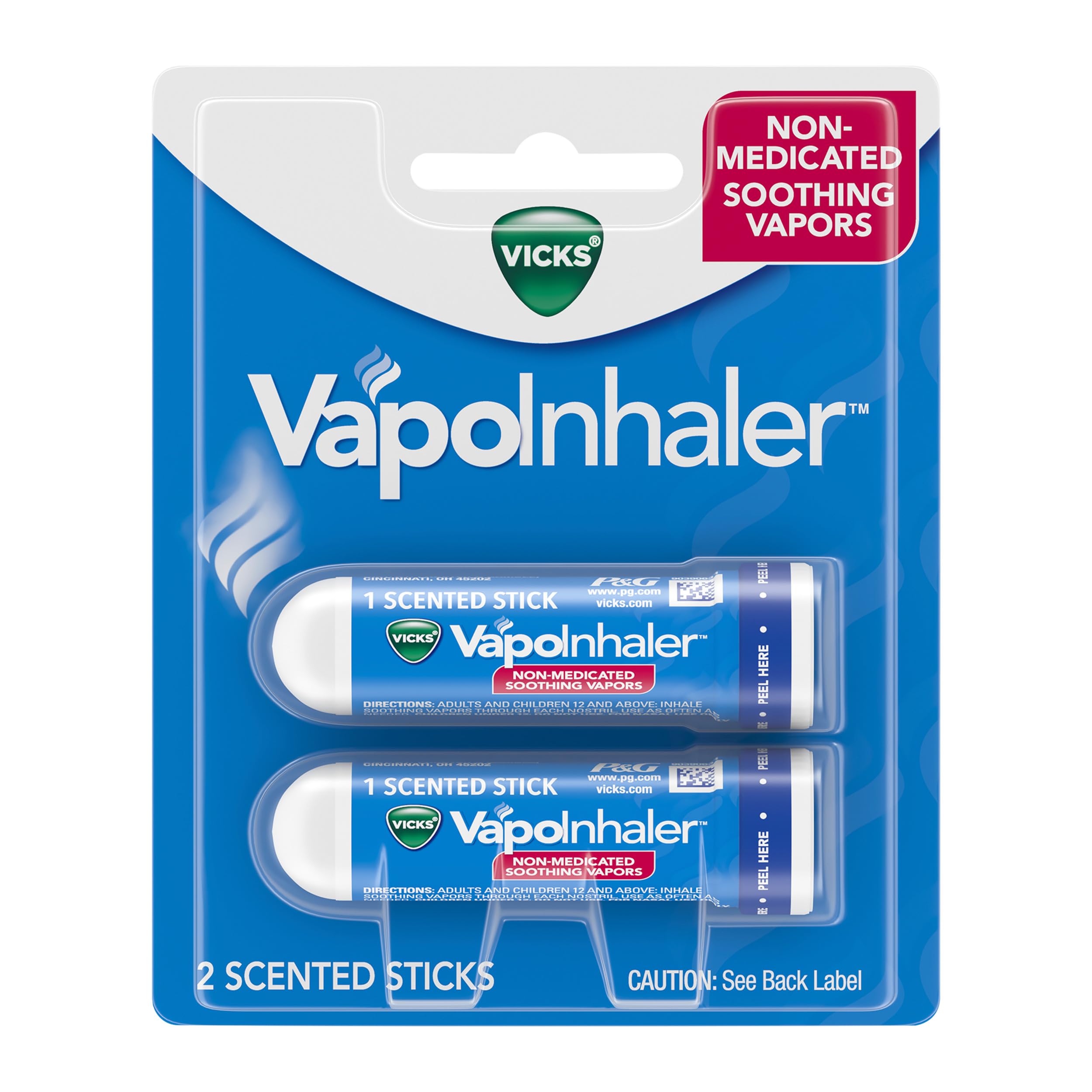Vicks VapoInhaler pocket-sized inhaler for discreet on-the-go relief.
