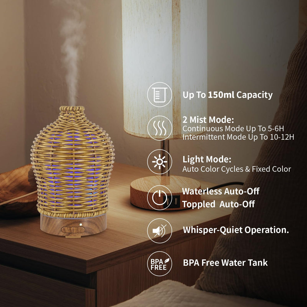 Victoria Aroma diffuser placed on a wooden desk in a home office