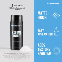 Vida Flex+ powder boosts volume for textured, fuller-looking hair.