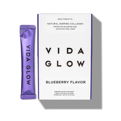 Sachets of Vida Glow Marine Collagen Powder for daily use