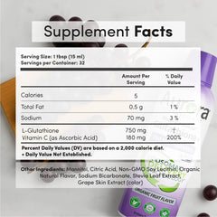 Aurora liquid glutathione being poured into a glass for daily antioxidant support