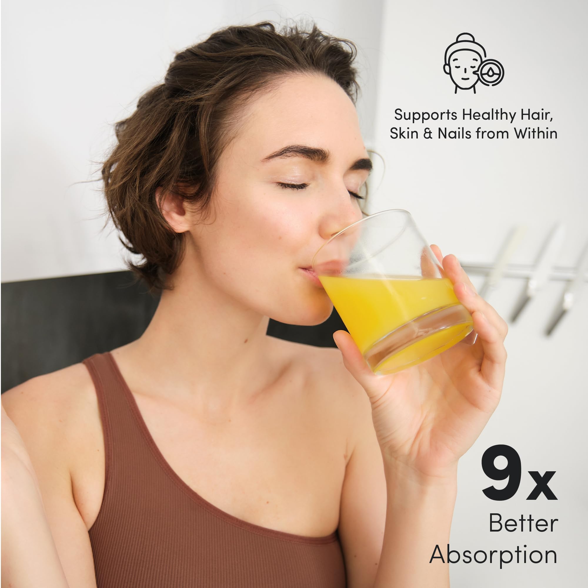 Caramel-flavored liquid biotin supplement label