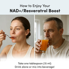 Vida Lifescience NAD+ Resveratrol liquid bottle – back view with supplement facts