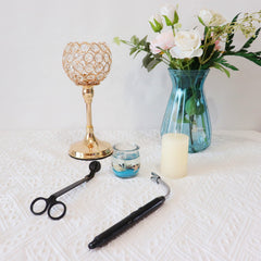 Vidisan candle accessory set in black packaging