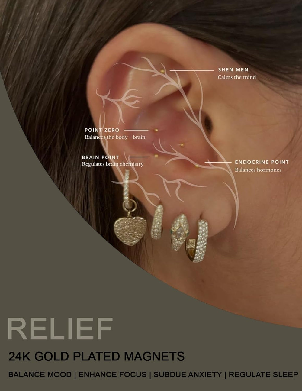 Applying ear seeds to ear points for acupressure