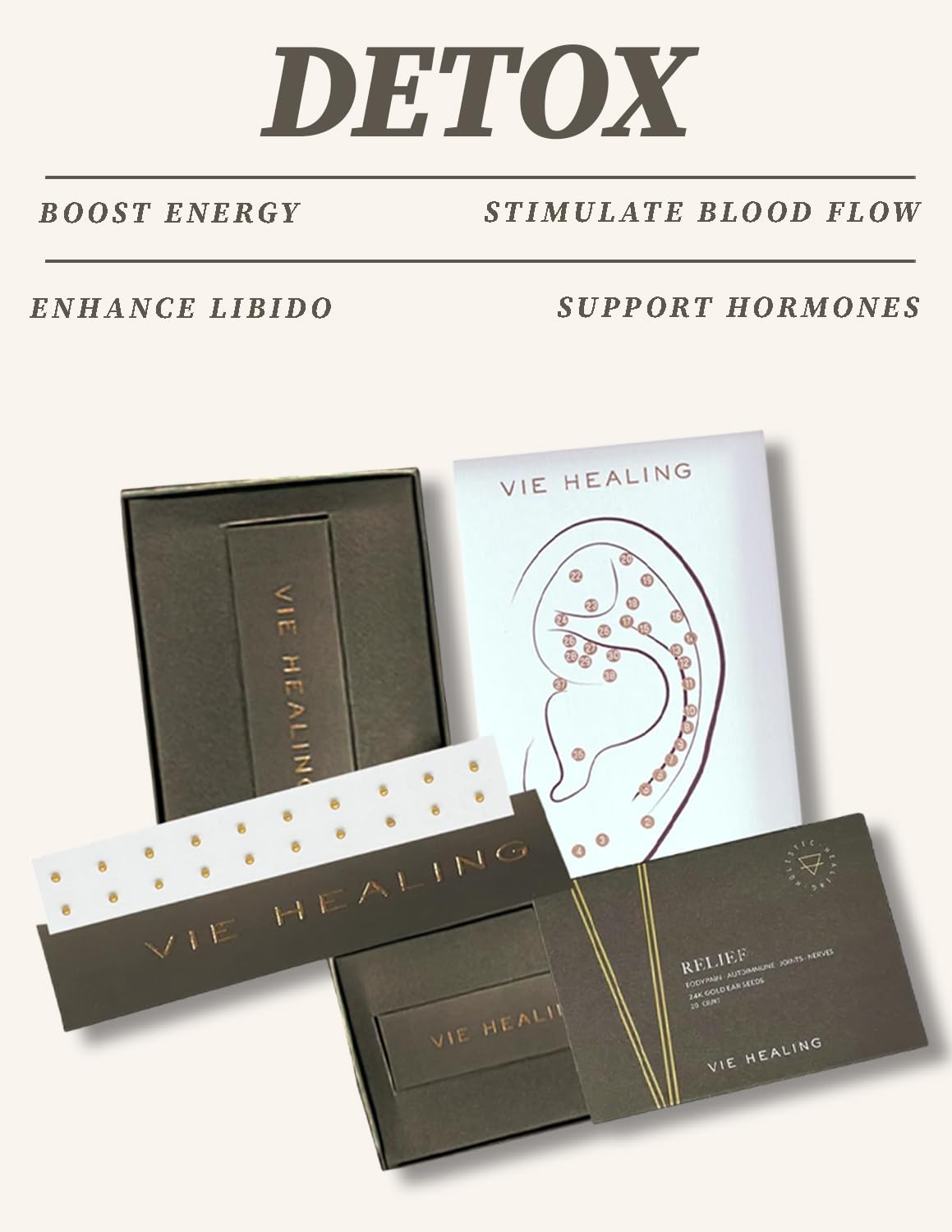 Packaging and seed display from Vie Healing