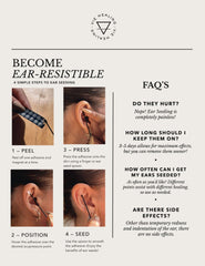 Acupressure ear seed chart showing pressure points