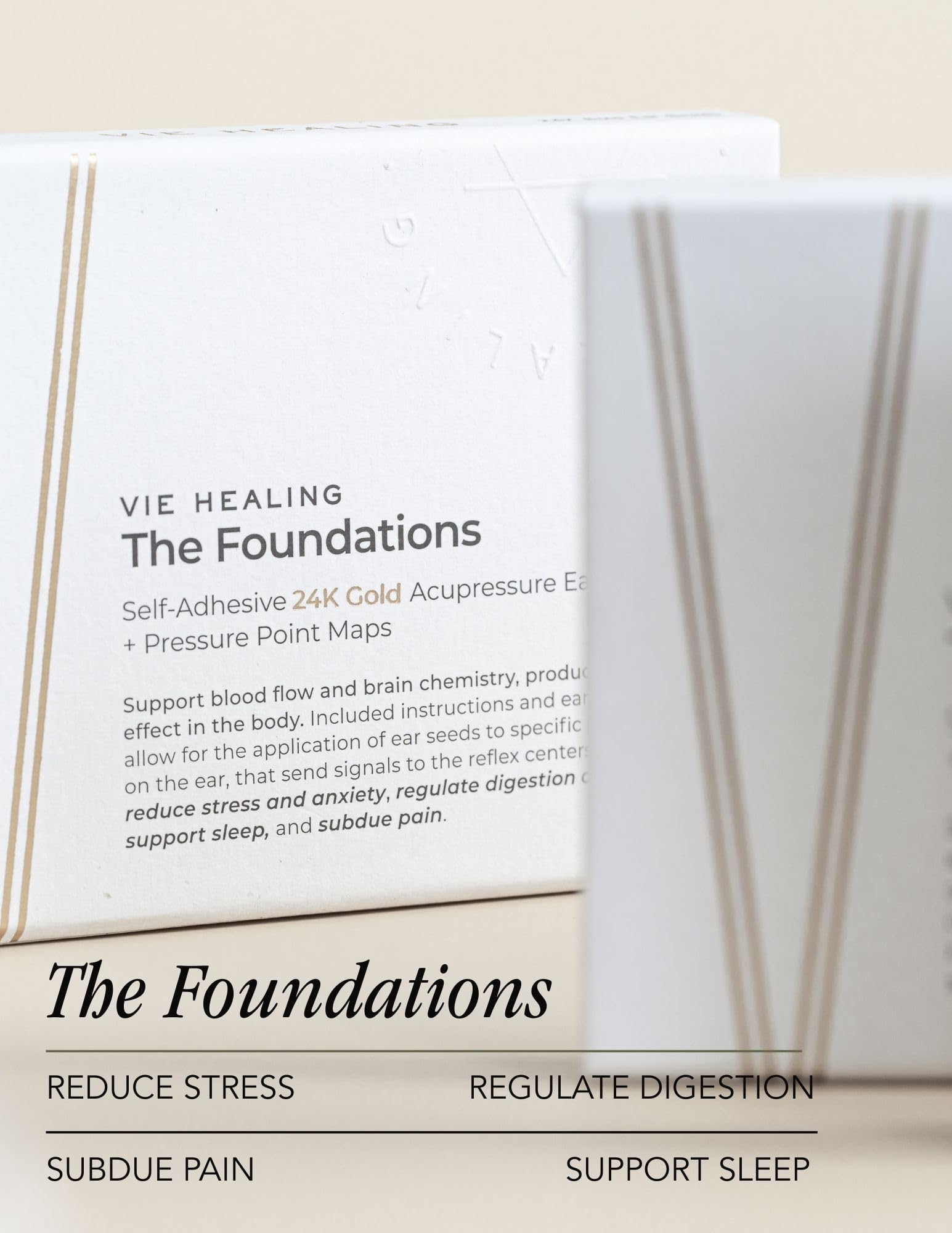 Vie Healing ear seeds kit packaging and contents