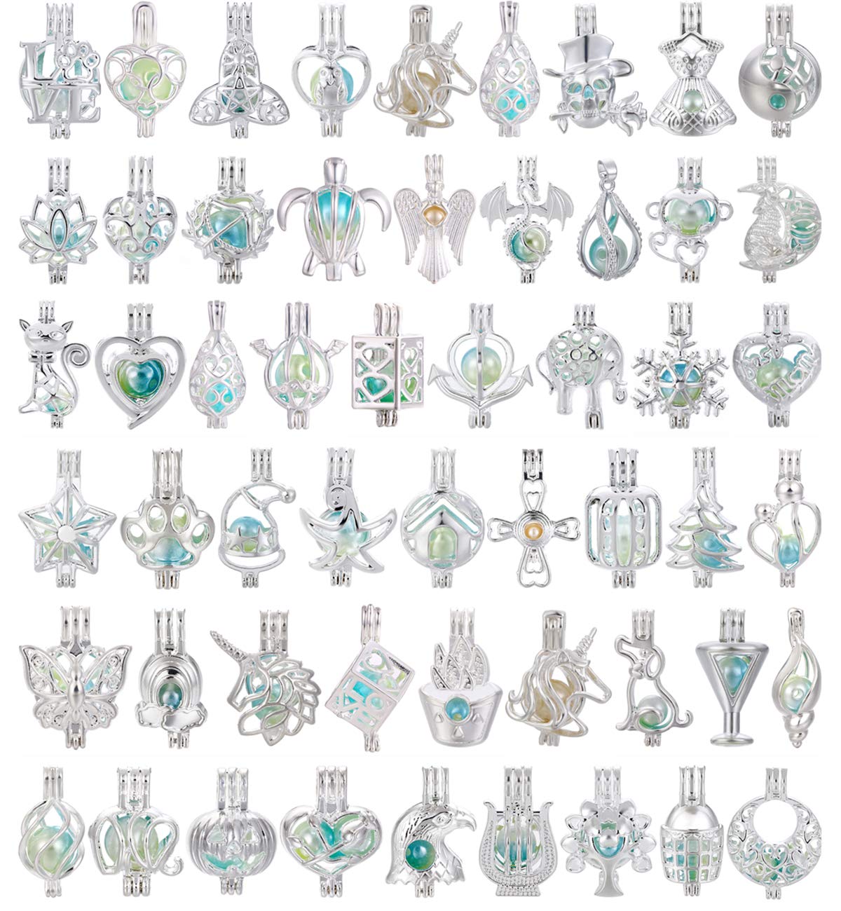 Vie jeune Silver Pearl Cage Locket Pendant – Diffuser Jewelry 1