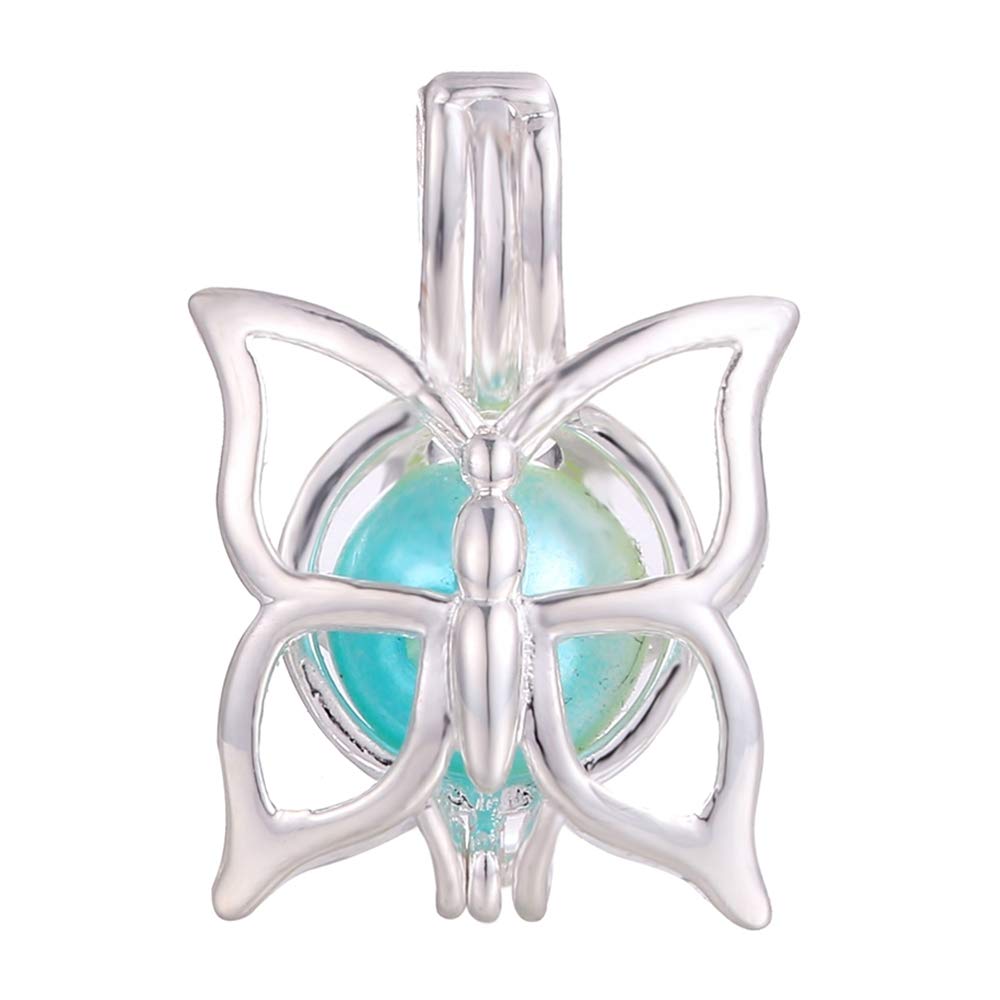 Vie jeune silver butterfly pearl cage pendant for diffuser jewelry and aromatherapy on the go.