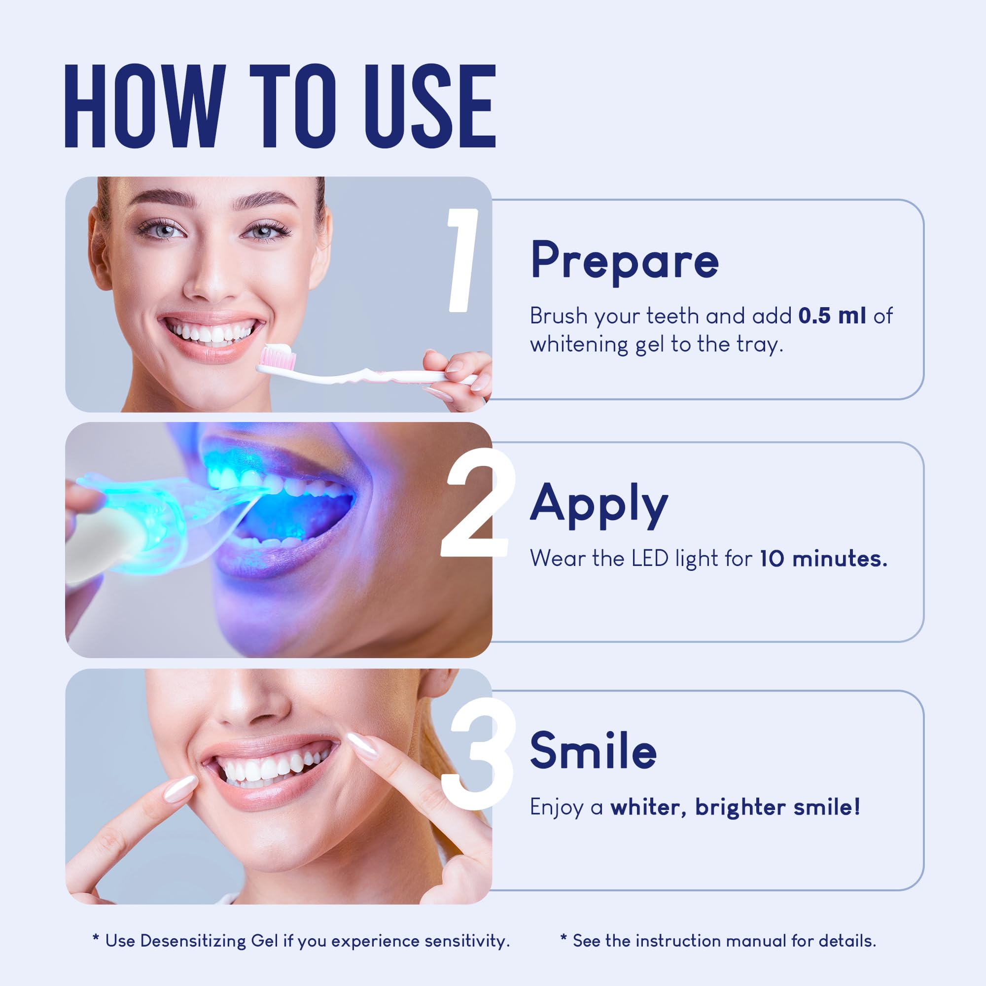 Bright, whiter smile after using VieBeauti kit