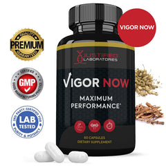 Label with product information for Vigor Now Max 1600MG