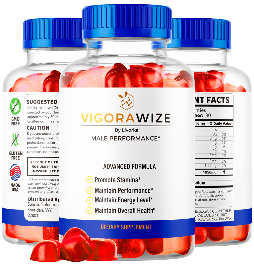 Vigorawize Health Supplement bottle with 60 gummies
