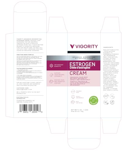 Vigority Estrogen Cream cimicifa racemosa ingredients—phytoestrogen blend for natural support.