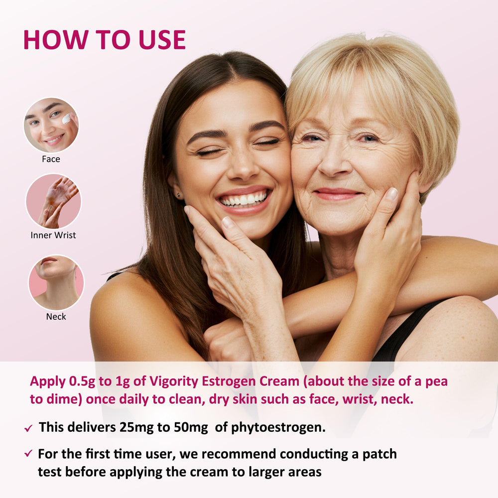 Vigority Estrogen Cream skin-application area—targeted use on clean, dry skin.