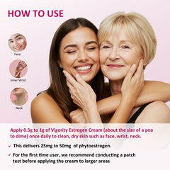 Vigority Estrogen Cream skin-application area—targeted use on clean, dry skin.