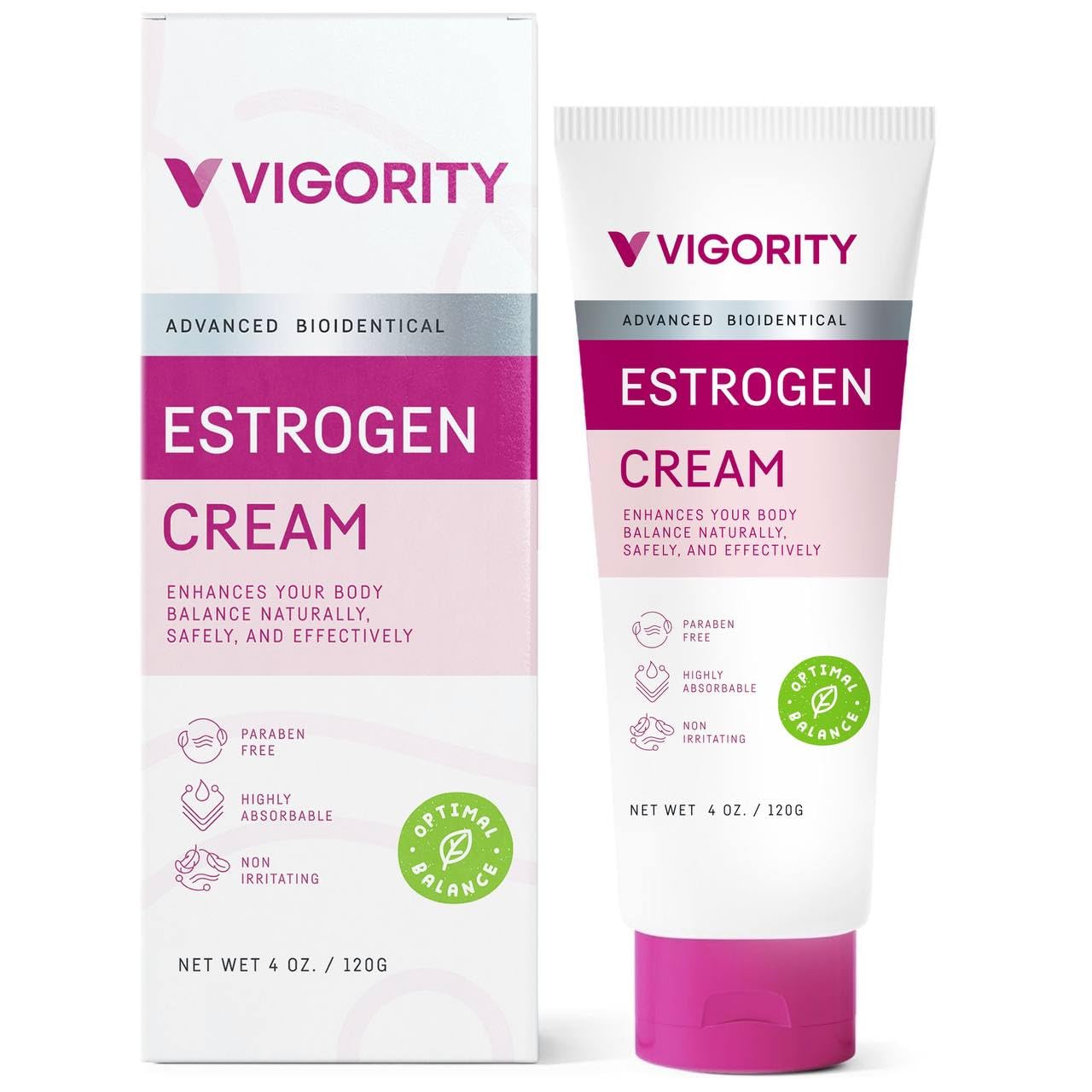 Vigority Estrogen Cream wild yam bottle—easy menopause support in a daily routine.