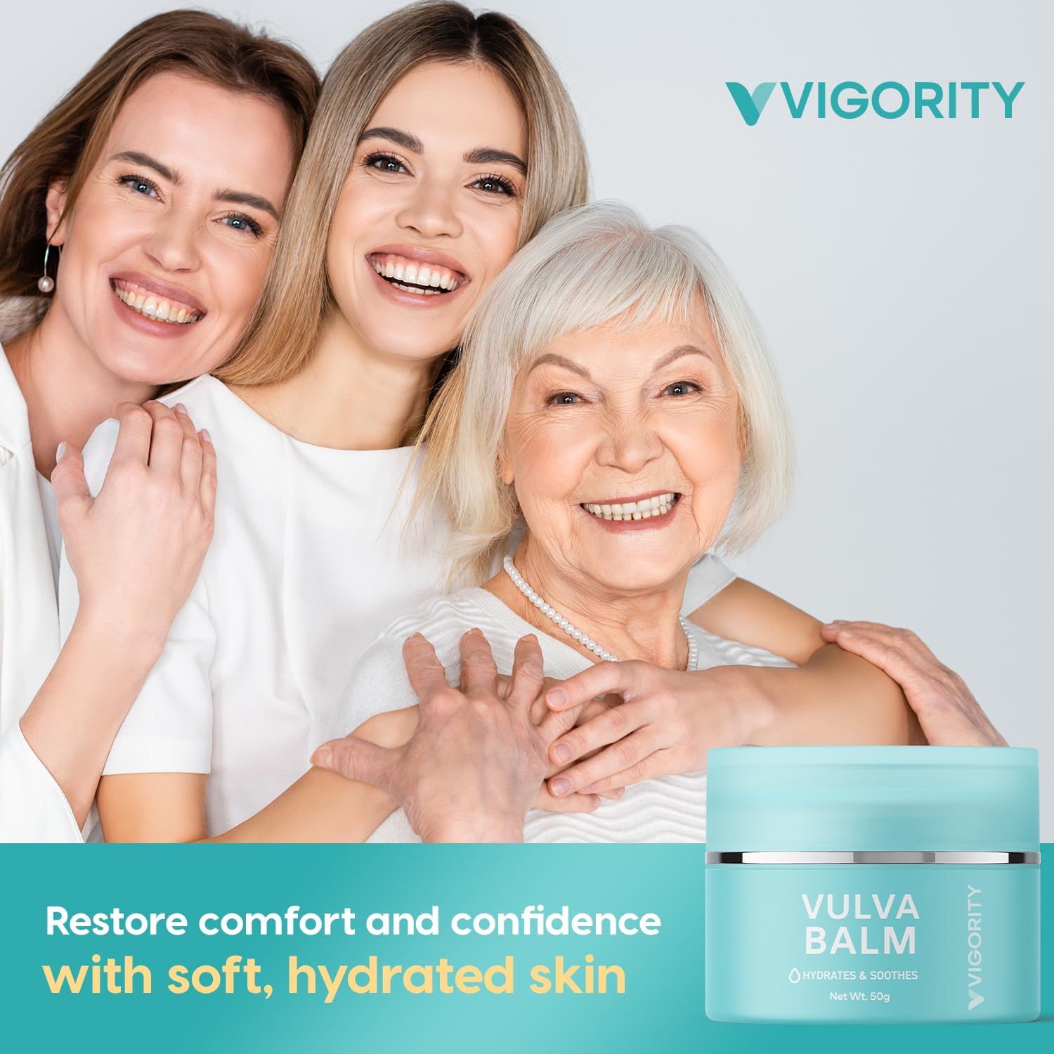 Vigority Vulva Balm in bedside setup for evening ritual.