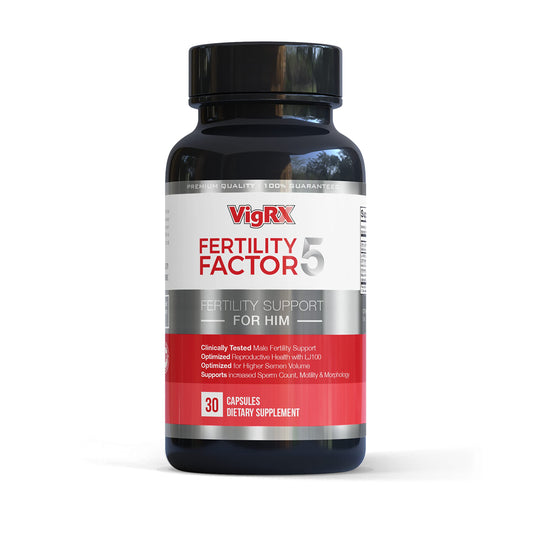 Close-up of Fertility Factor 5 capsules