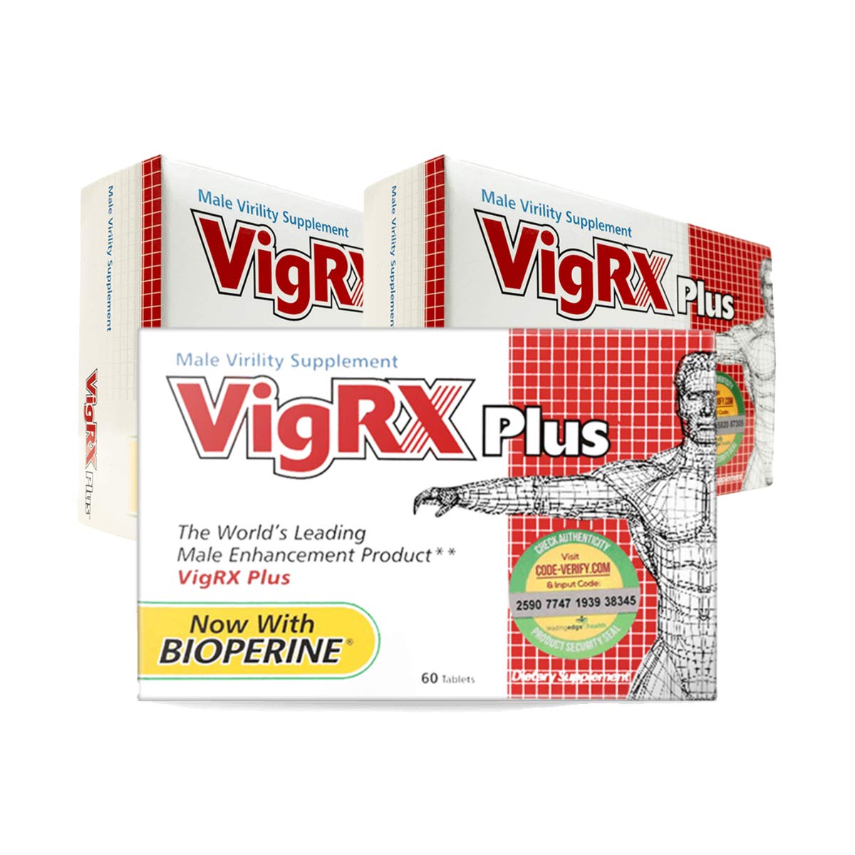 VigRX Plus 3-box packaging and branding