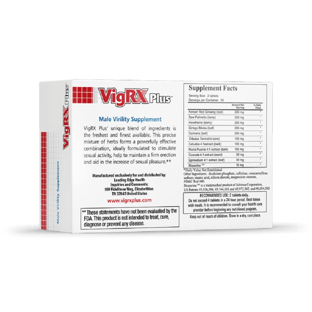 Close-up of VigRX Plus Daily Supplement Tablets unit count 1
