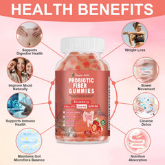 Front view of Vikaywoo Probiotic Fiber Gummies bottle