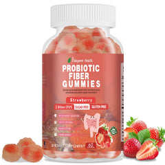 Vikaywoo Probiotic Fiber Gummies Strawberry flavor bottle front