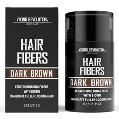 Viking Revolution dark brown hair fibers applied for natural density