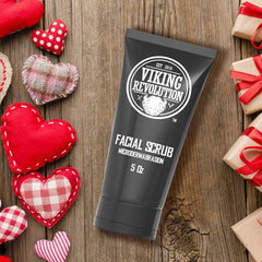 Viking Revolution men's face wash bottle emphasizing deep cleansing for clean pores.