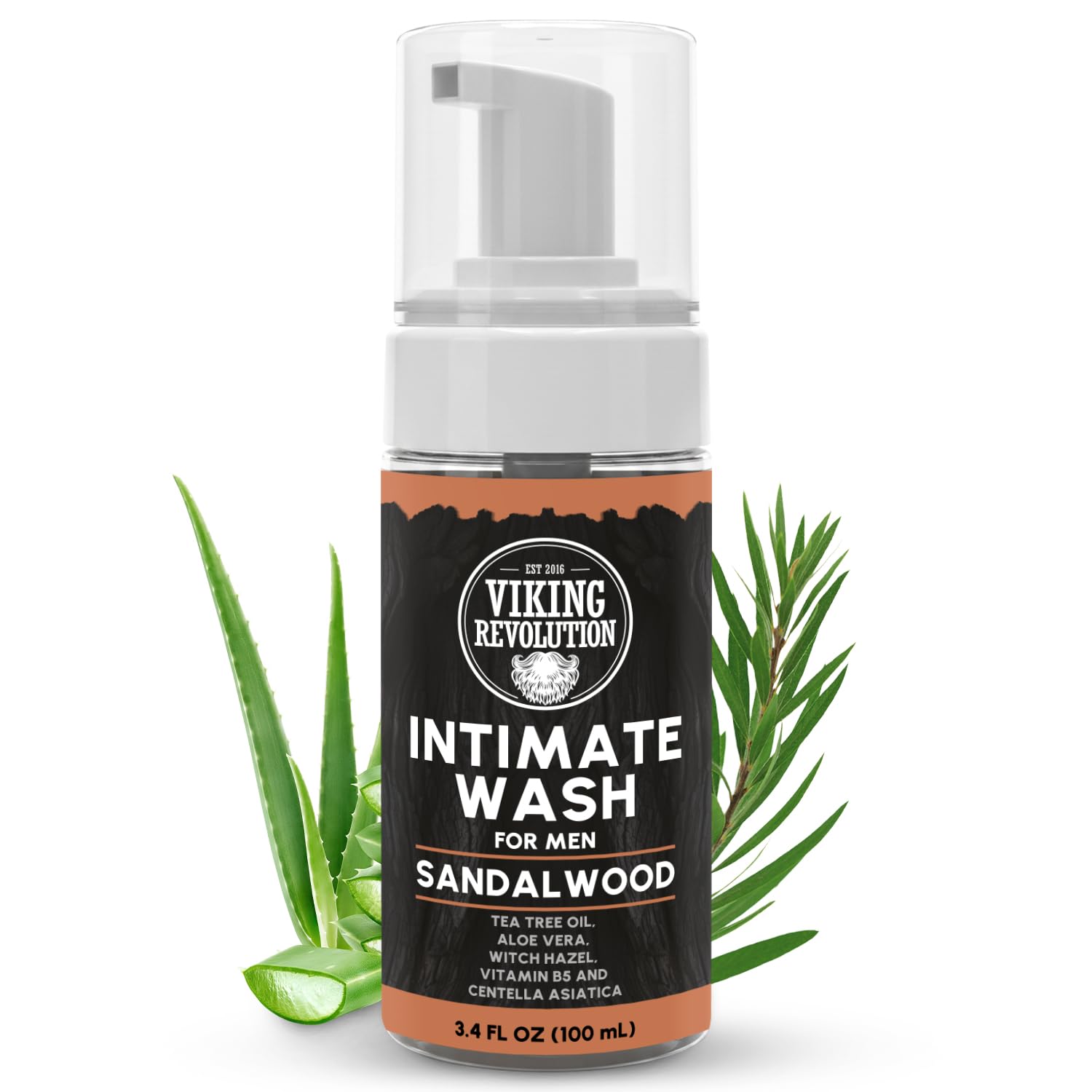 Viking Revolution men's intimate wash bottle-foaming for quick, daily refreshing cleanse.
