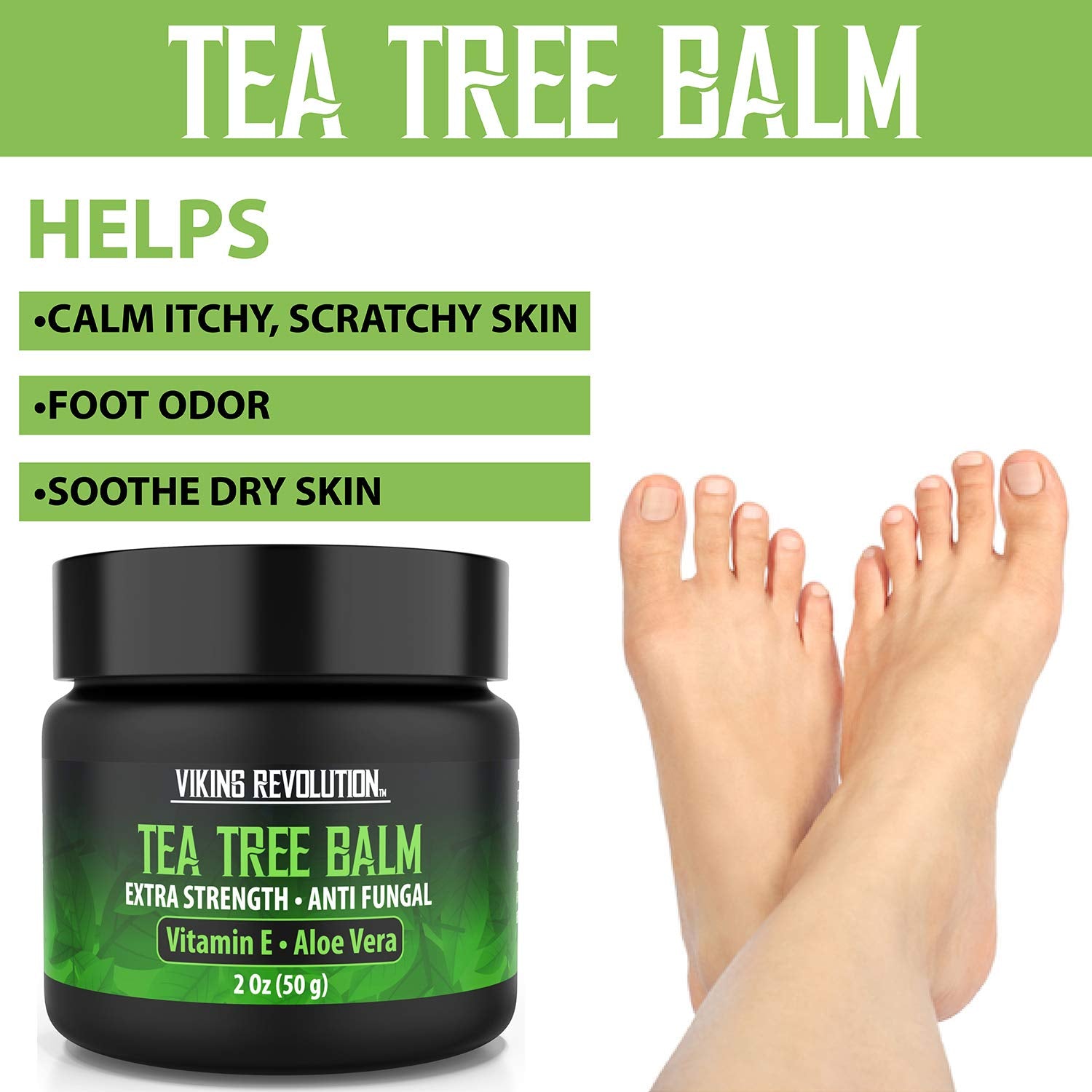Viking Revolution tea tree oil cream packaging box for home skincare