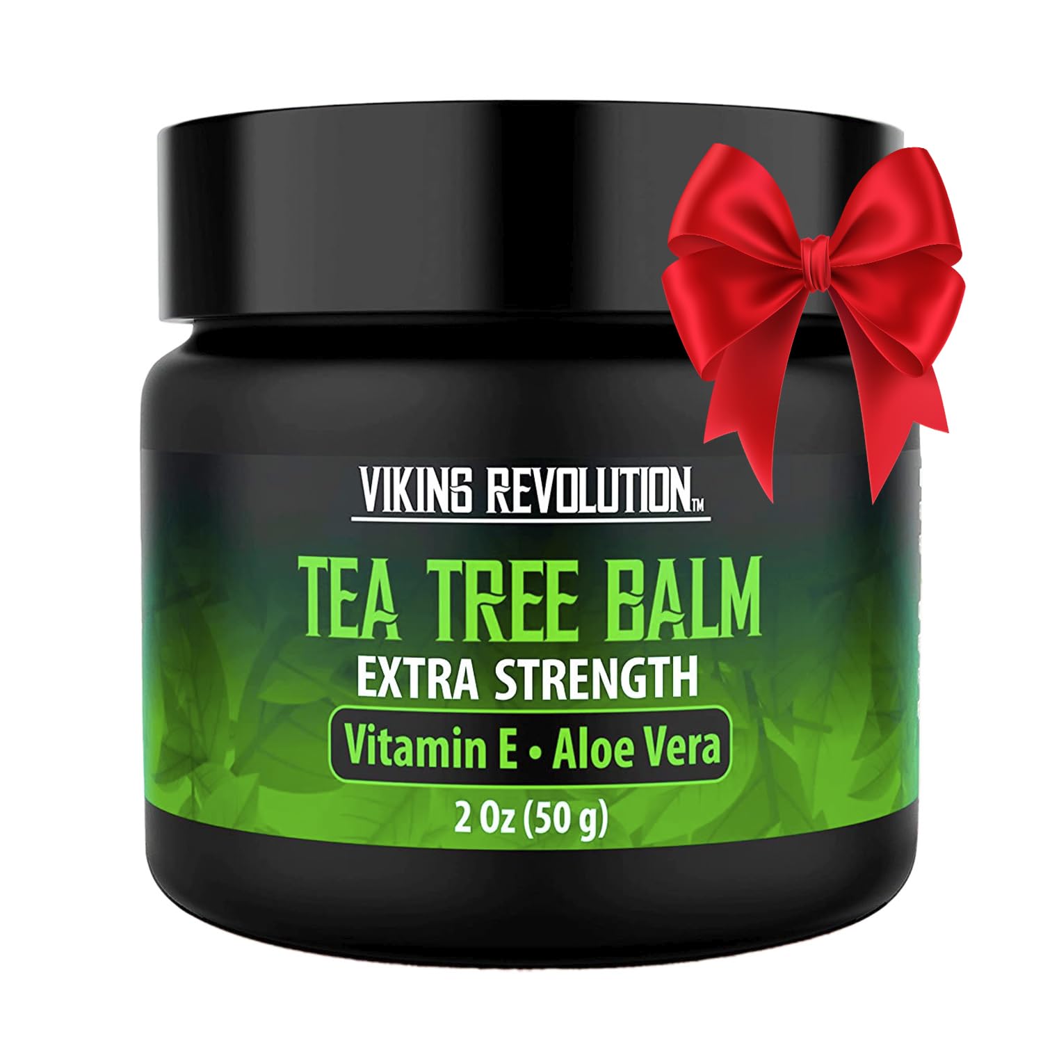 Viking Revolution tea tree oil cream tub closeup showing rich moisture for dry skin