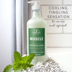 Person applying lotion to forearm for muscle relief