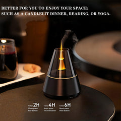 Villelei Candle Flame Diffuser top view reveals elegant pagoda silhouette.