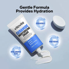 ViloVila Ceramide Face Cream packaging shows a compact jar for convenient daily use.