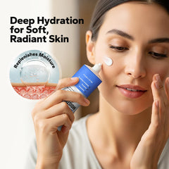 ViloVila Ceramide Face Cream texture highlights lightweight, non greasy formula under makeup.