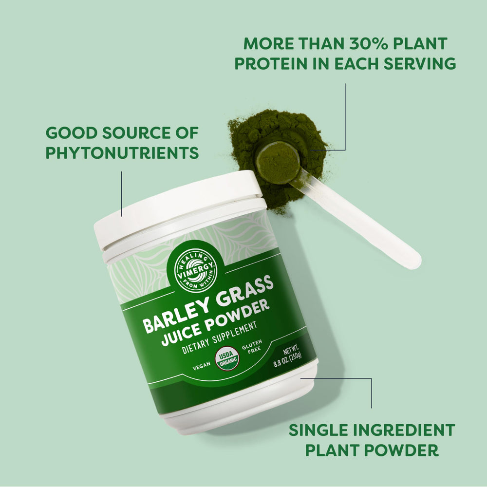 Vimergy Barley Grass Juice Powder 125g trial front view