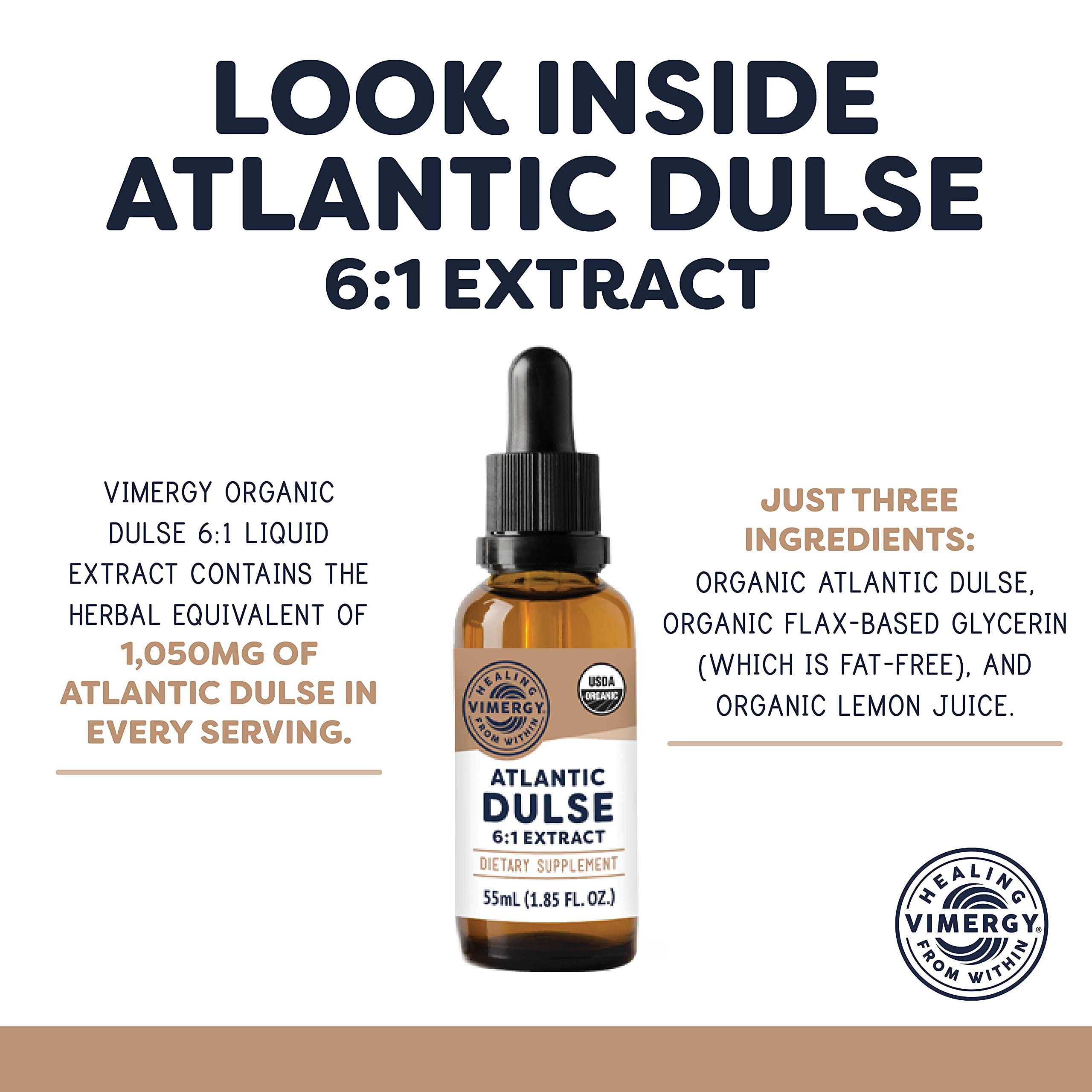 Vimergy Atlantic Dulse Liquid glass ready for daily antioxidant support.
