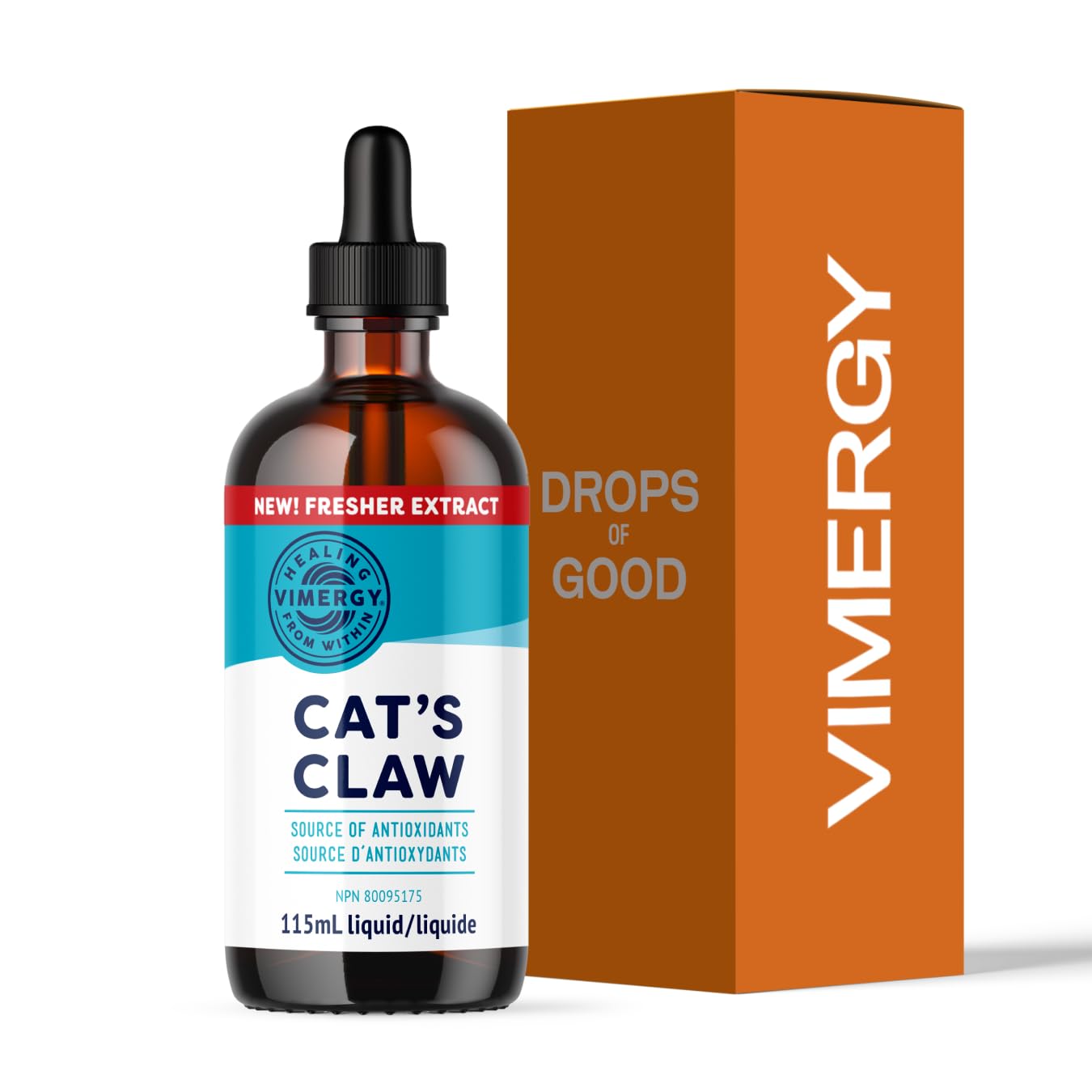 Vimergy Cat’s Claw Liquid bottle with dropper for antioxidant support
