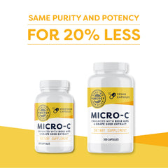 Nutrition facts panel for Vimergy Micro-C Vitamin C capsules 500 mg
