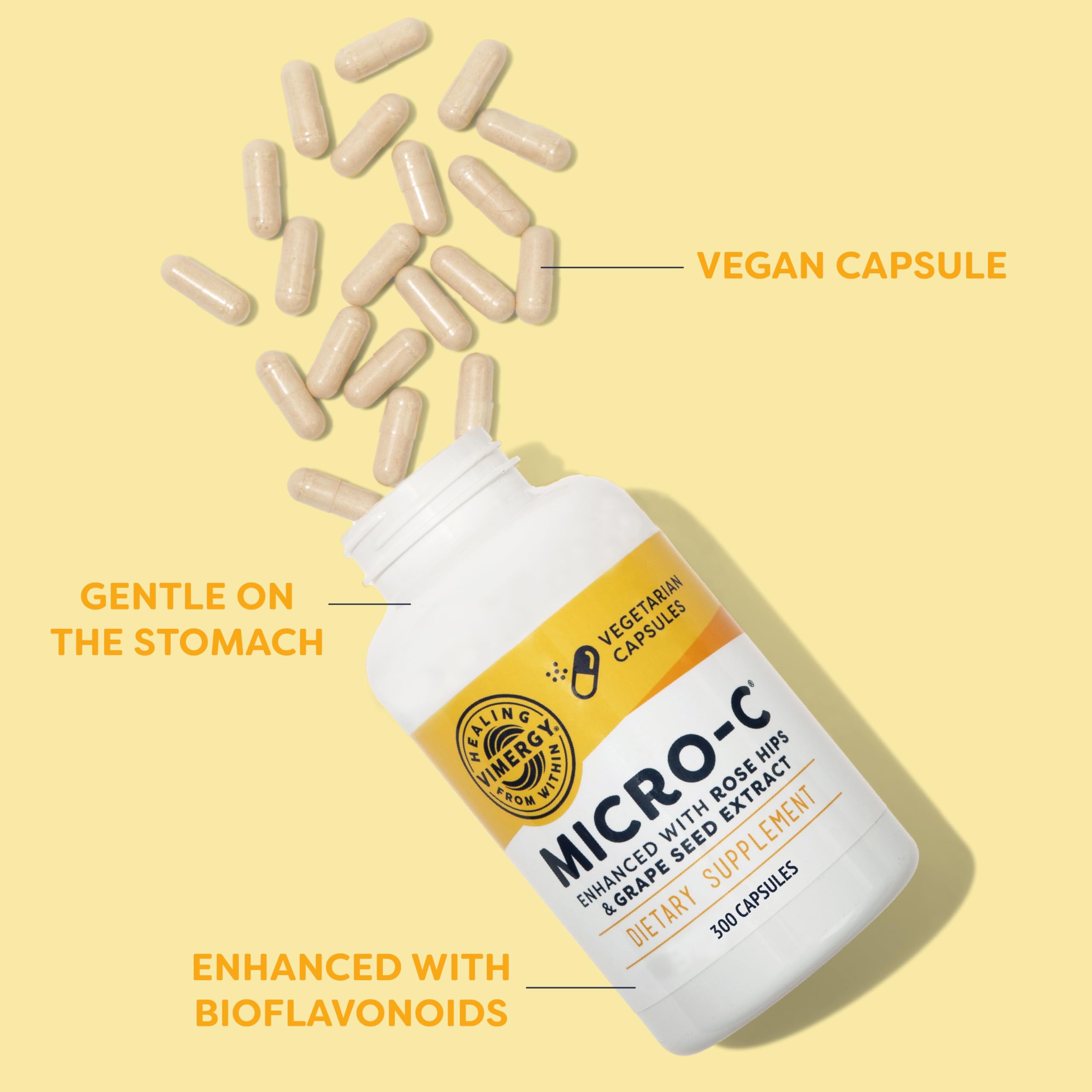 Vimergy Micro-C capsules being used on the go or added to a smoothie