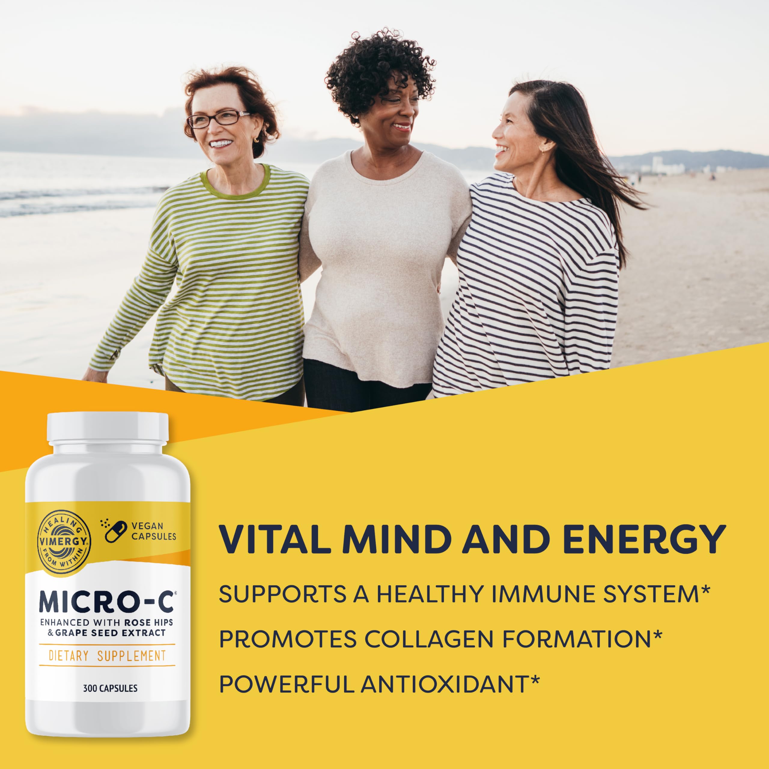 Supplement ingredients of Vimergy Micro-C Vitamin C including rosehip and grape seed