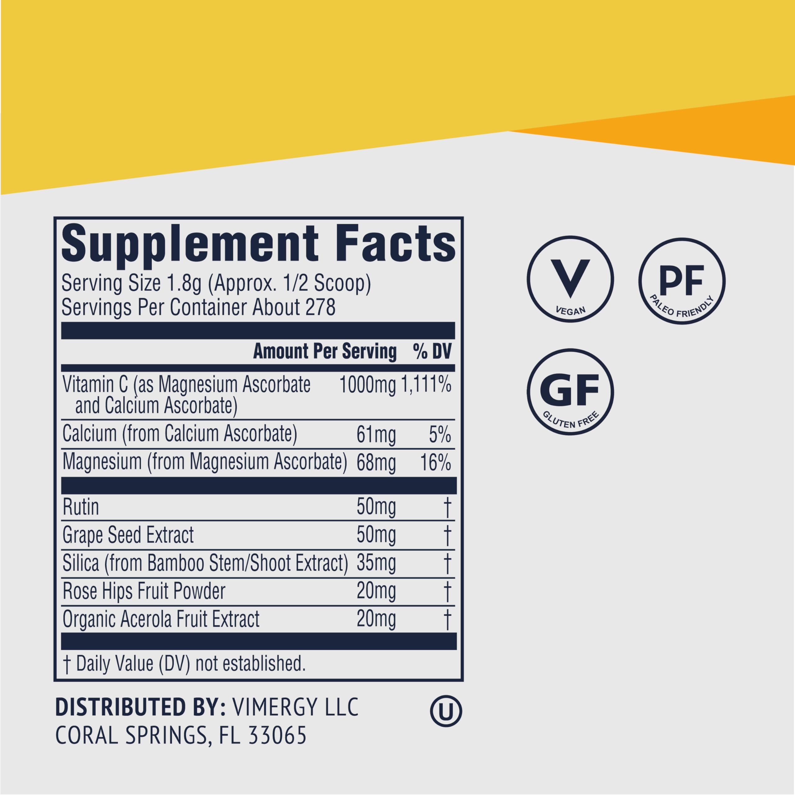 Glass of juice with Vimergy Micro-C Immune Power powder ready to drink.