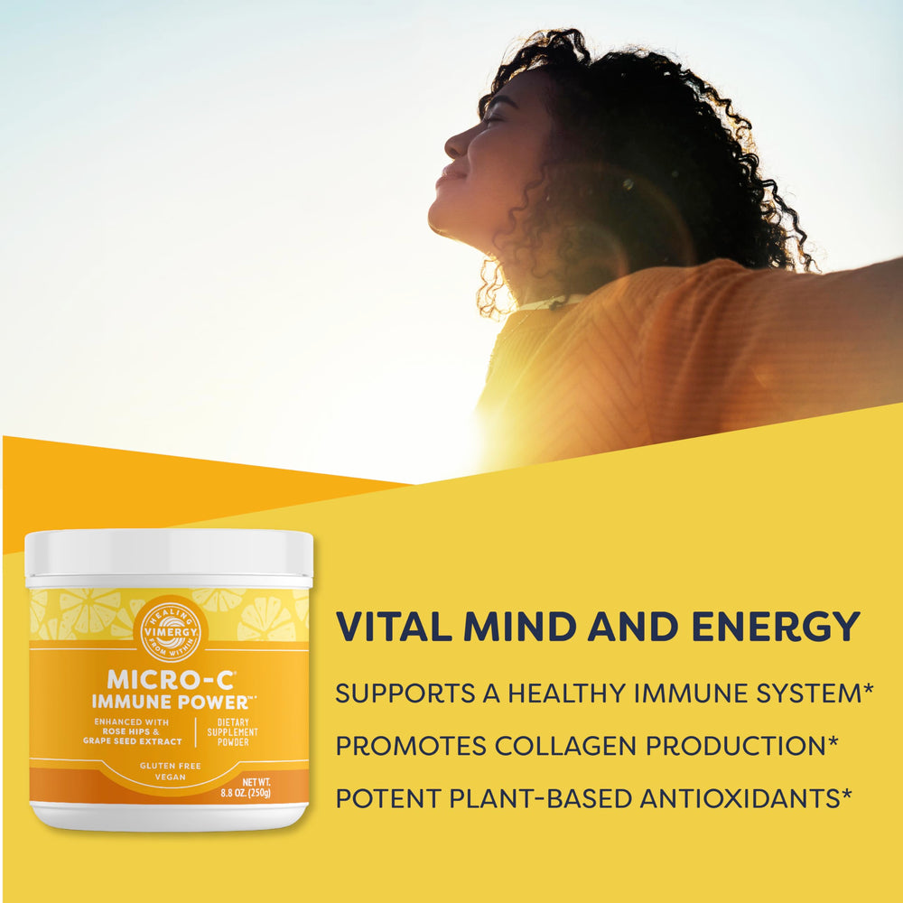 Close-up of Vimergy Micro-C Immune Power scoop for accurate dosing