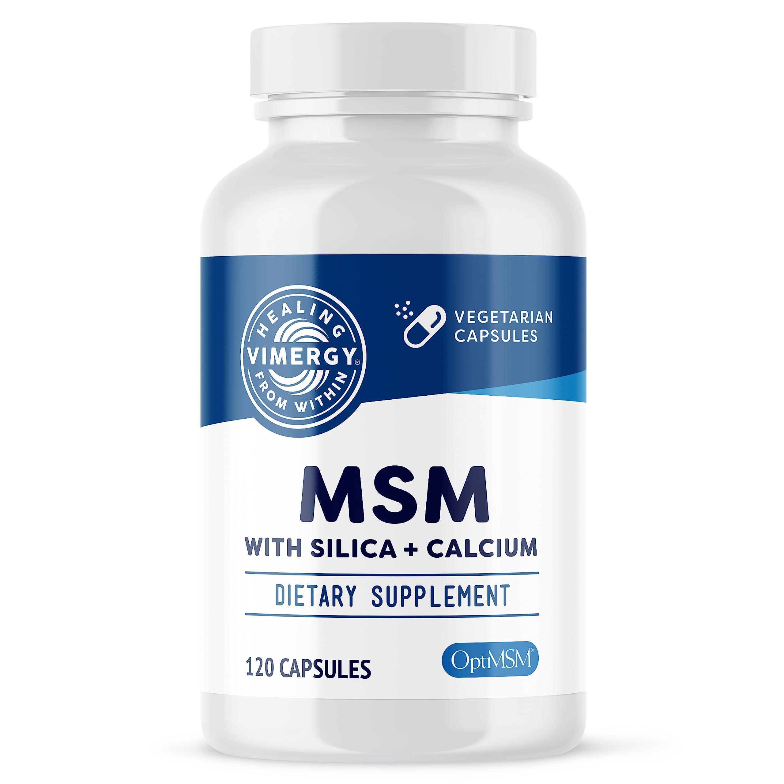 Vimergy MSM with Silica and Calcium capsules, 120 servings.