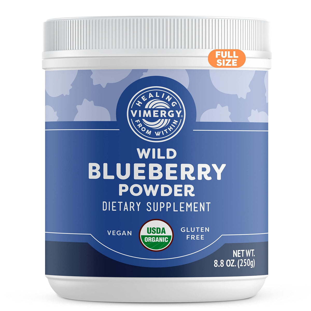 Vimergy Wild Blueberry Powder 250g front view