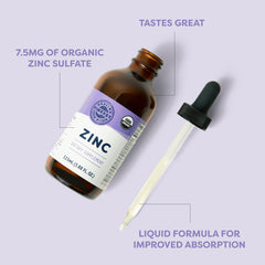 USDA Organic vegan certified zinc drops packaging