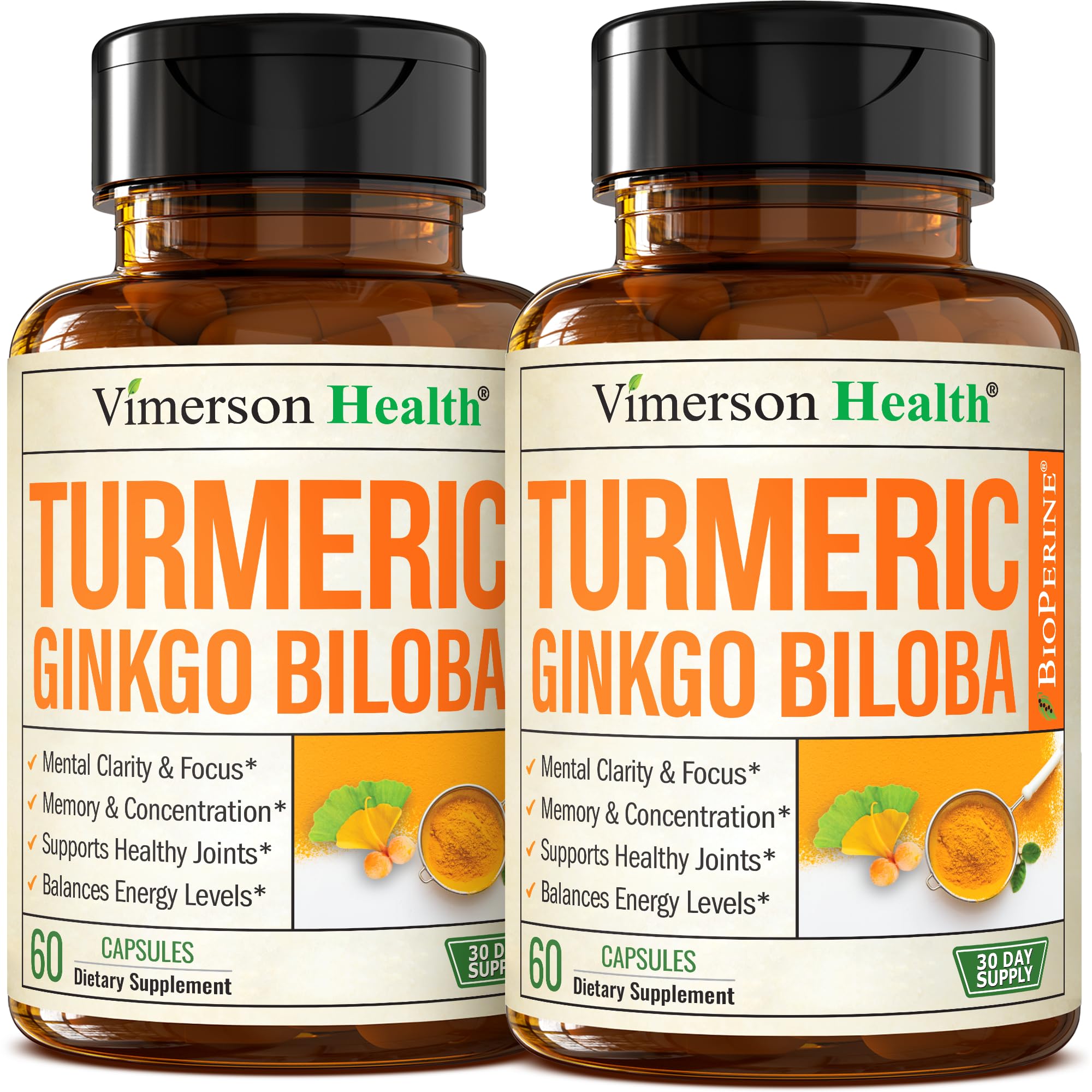 Vimerson Health ginkgo-biloba-turmeric bottle highlighting daily focus.