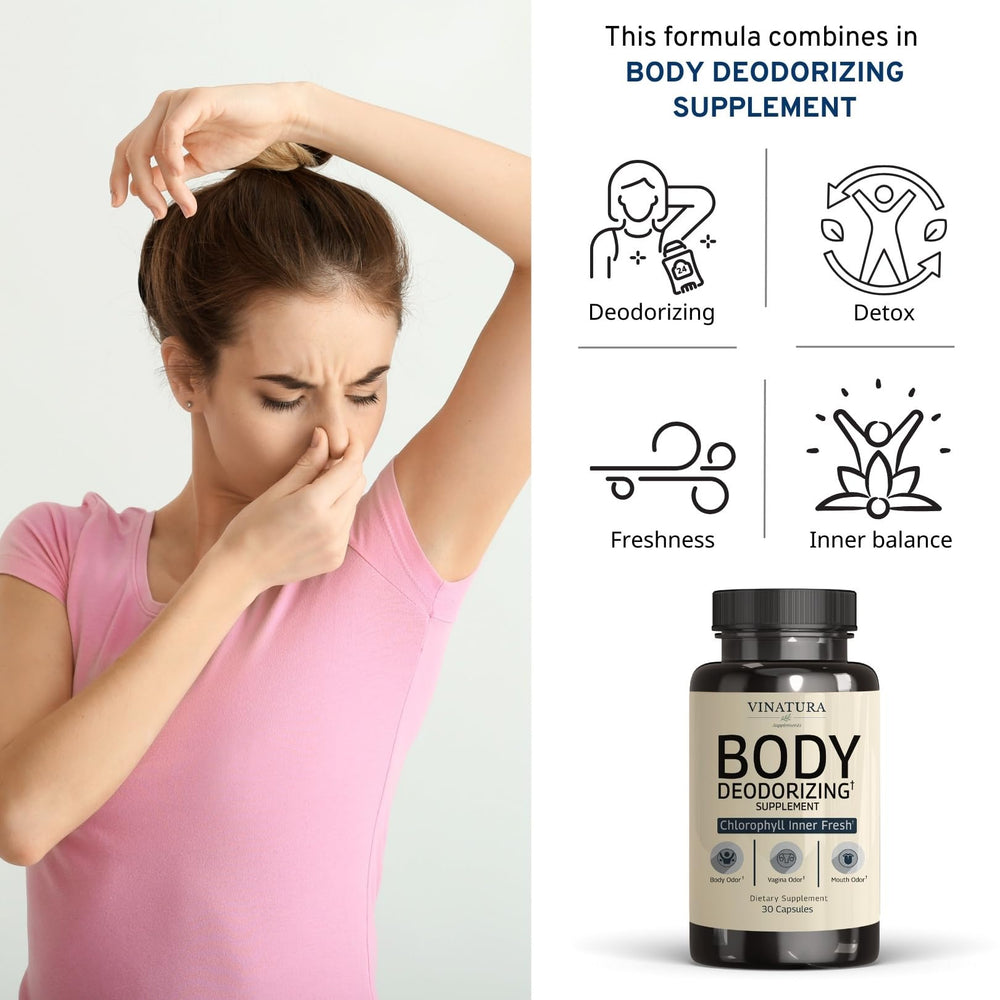 Chlorophyll capsules for odor neutralization and detox support